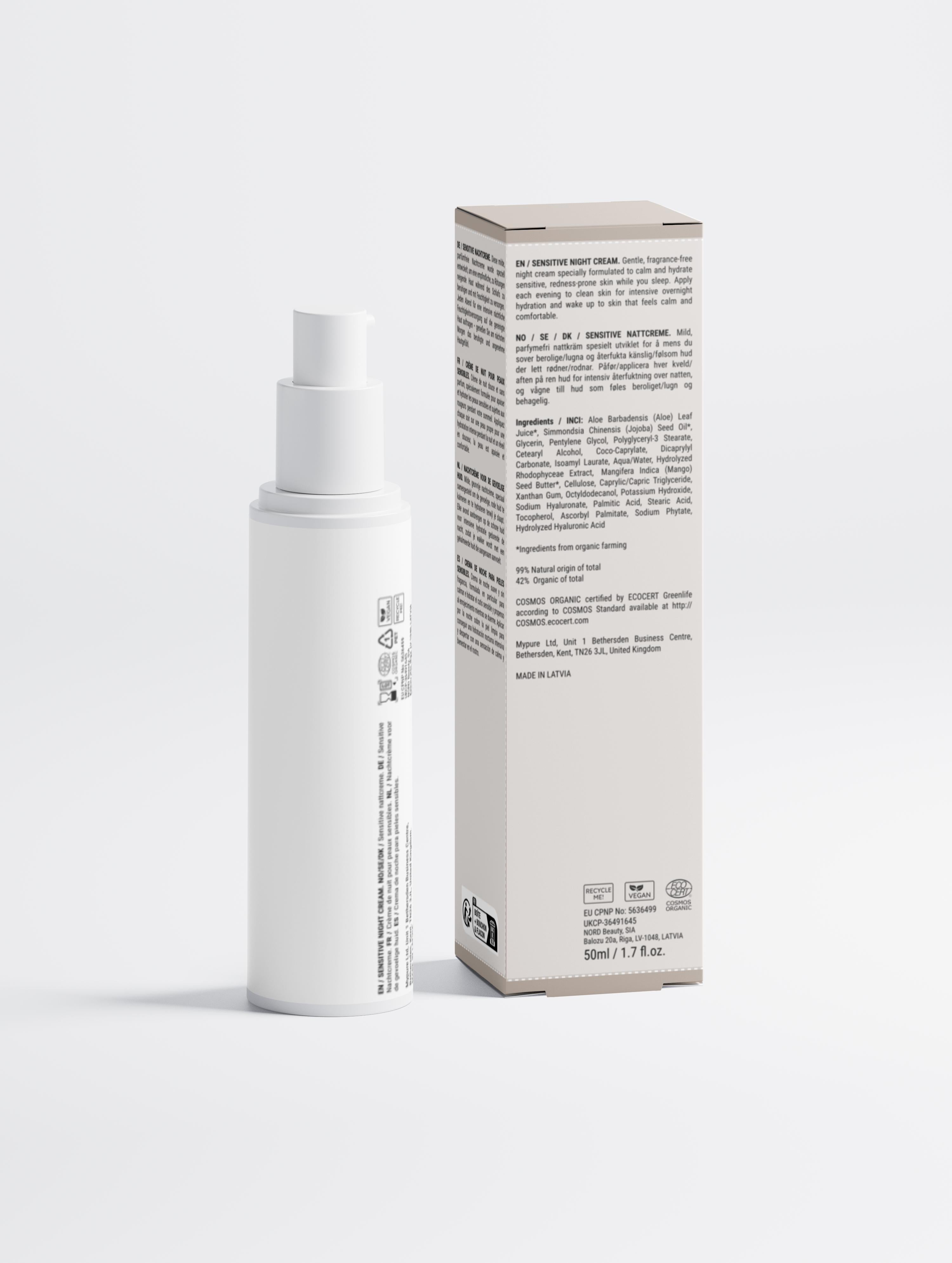 Sensitive Skin Overnight Cream, Fragrance-Free